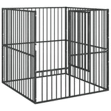 Dog Playpen 4 Panel Black Galvanised Steel