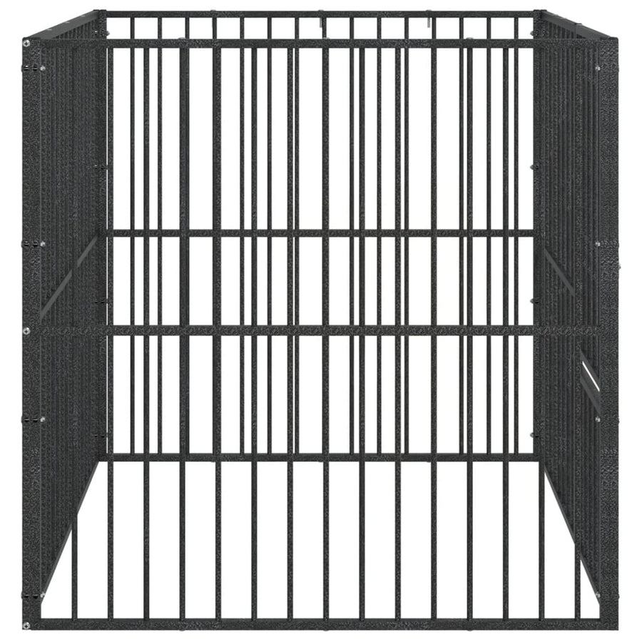 Dog Playpen 4 Panel Black Galvanised Steel