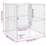 Dog Playpen 4 Panel Black Galvanised Steel