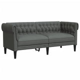 3 Piece Sofa Set Dark Grey Fabric - 45-Degree Angle