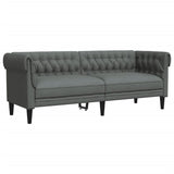 3 Piece Sofa Set Dark Grey Fabric - Rear View