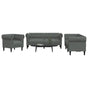 3 Piece Sofa Set Dark Grey Fabric