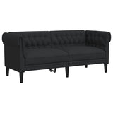 3 Piece Sofa Set Black Fabric - 45-Degree Angle