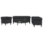 3 Piece Sofa Set Black Fabric