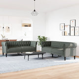 2 Piece Sofa Set Dark Grey Fabric