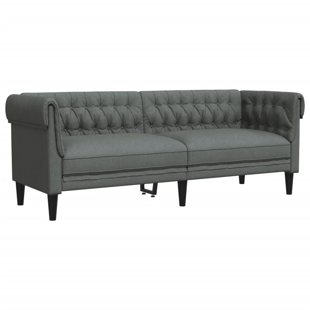 2 Piece Sofa Set Dark Grey Fabric