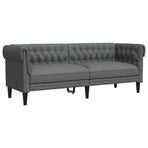 2 Piece Sofa Set Dark Grey Fabric