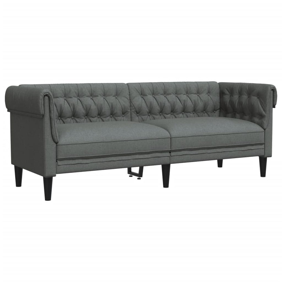 2 Piece Sofa Set Dark Grey Fabric