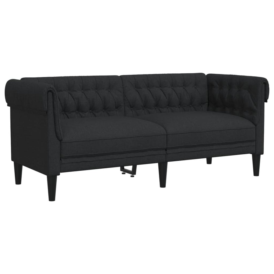 2 Piece Sofa Set Black Fabric