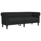 2 Piece Sofa Set Black Fabric
