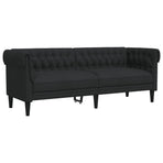 2 Piece Sofa Set Black Fabric