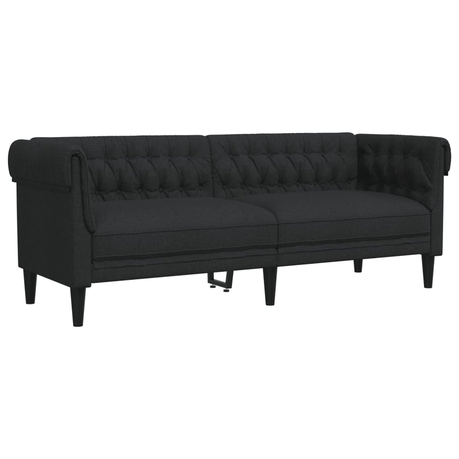 2 Piece Sofa Set Black Fabric