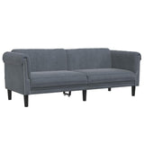 3 Piece Sofa Set Dark Grey Velvet - 45-Degree Angle