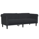 3 Piece Sofa Set Black Velvet - Rear View