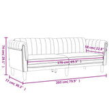 3 Piece Sofa Set Black Velvet - Extra Image
