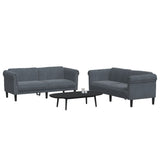 2 Piece Sofa Set Dark Grey Velvet - Side View