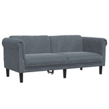 2 Piece Sofa Set Dark Grey Velvet - Top-Down View