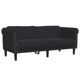 2 Piece Sofa Set Black Velvet - 45-Degree Angle