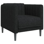 3 Piece Sofa Set Black Fabric