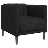 3 Piece Sofa Set Black Fabric - Top-Down View
