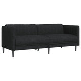 3 Piece Sofa Set Black Fabric - 45-Degree Angle