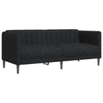 3 Piece Sofa Set Black Fabric