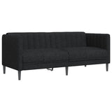 3 Piece Sofa Set Black Fabric - Rear View