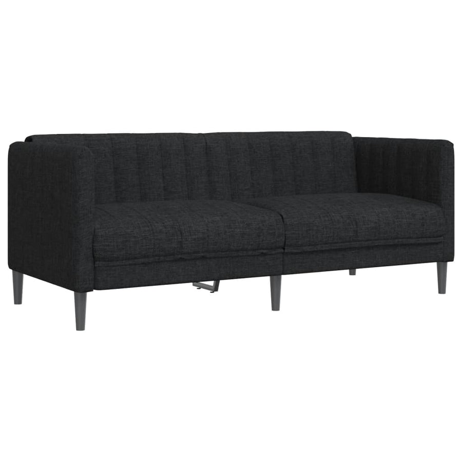 3 Piece Sofa Set Black Fabric