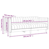 3 Piece Sofa Set Black Fabric - Extra Image