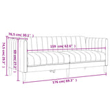 2 Piece Sofa Set Black Fabric