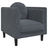 3 Piece Sofa Set with Pillows Dark Grey Velvet - Top-Down View