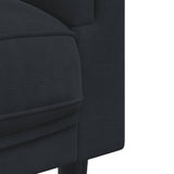 3 Piece Sofa Set with Pillows Black Velvet - Close-Up Angle