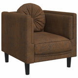 3 Piece Sofa Set with Pillows Brown Velvet