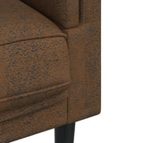 3 Piece Sofa Set with Pillows Brown Velvet