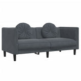 2 Piece Sofa Set with Pillows Dark Grey Velvet - Top-Down View