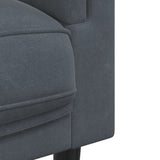 2 Piece Sofa Set with Pillows Dark Grey Velvet - Rear View