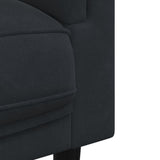 2 Piece Sofa Set with Pillows Black Velvet - Rear View