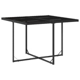 5 Piece Garden Dining Set with Cushions Black Poly Rattan - Top-Down View