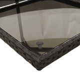 5 Piece Garden Dining Set with Cushions Black Poly Rattan - 45-Degree Angle
