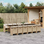 13 Piece Garden Dining Set with Cushions Beige Poly Rattan