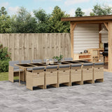 13 Piece Garden Dining Set with Cushions Mix Beige Poly Rattan