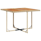 9 Piece Garden Dining Set with Cushions Beige Poly Rattan - Top-Down View