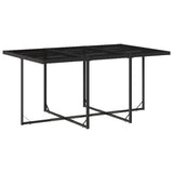11 Piece Garden Dining Set with Cushions Black Poly Rattan - Top-Down View