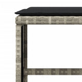 11 Piece Garden Dining Set with Cushions Light Grey Poly Rattan - Extra Image