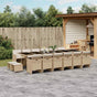 17 Piece Garden Dining Set with Cushions Beige Poly Rattan