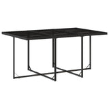 11 Piece Garden Dining Set with Cushions Black Poly Rattan - Side View