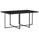 11 Piece Garden Dining Set with Cushions Black Poly Rattan - Side View