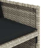 11 Piece Garden Dining Set with Cushions Light Grey Poly Rattan - Close-Up Angle
