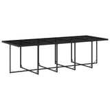 15 Piece Garden Dining Set with Cushions Black Poly Rattan - Side View