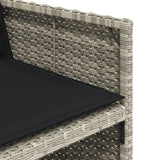 15 Piece Garden Dining Set with Cushions Light Grey Poly Rattan - Close-Up Angle